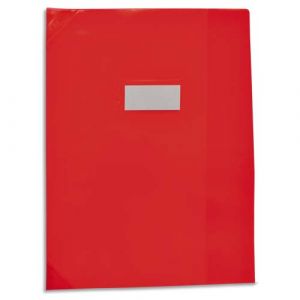 Elba Protège-cahier School Life 24x32 PVC opaque 14/100°, coins + porte-étiquette. 4 coloris assortis - Lot de 7