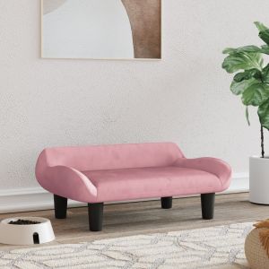VidaXL Lit Pour Chien Rose 70x40x24 Cm Velours