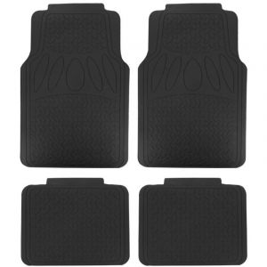 XL COVER 165301 Set de 4 Tapis pour Voiture Moquette Anti dérapant et Découpable, Noir