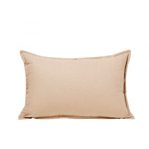 MADURA - Housse de coussin Leolino en Coton lin uni Marron