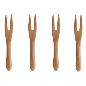 Lot de 4 Fourc ttes 2 Dents "Eco" 9cm Naturel Prix
