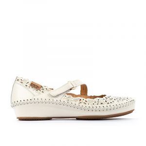 Pikolinos Pour femme. Ballerines en cuir P. Vallarta blanc cass