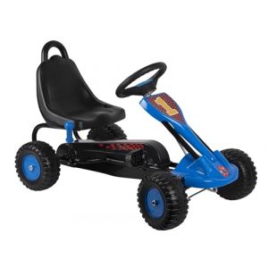 Kart - Acier - R&eacute;glable - Frein &agrave; main - Max 35 Kilo - 3-4 ans - Bleu/Noir