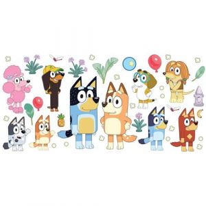 ROOMMATES MY AGENCIES Stickers - La Famille Bluey Et Ses Amis - Hauteur 19,5 cm