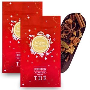 2x100g dInfusion de No&euml;l aux notes &eacute;pic&eacute;es de cannelle cardamome et anis &eacute;toil&eacute; Vin Chaud COMPTOIR FRAN&Ccedil;AIS DU TH&Eacute;