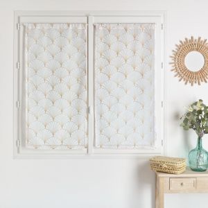 HomeMaison.com Paire de Voilages en Etamine &ndash; Voilage Imprim&eacute; &ndash; Voilage Occultant &ndash; Voilage Beige &ndash; Voilage 060X120
