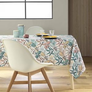 Douceur d'Intérieur Nappe Rectangle (145 x 240 cm) Stylis Jaune, Polyester Imprimé