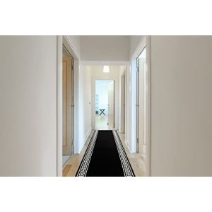 Rugsx - tapis de couloir bcf morad Grek grec noir 60 cm black 60x260 cm