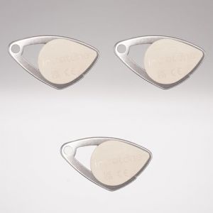 Lot de 3 badges électroniques Intratone Ivoire - Badges Mifare en inox 08-0110 + 1 porte-clés Domobip
