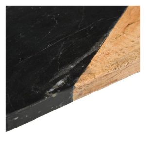 Secret de Gourmet Assiette de Présentation, Marbre Noir et Bois 30X15