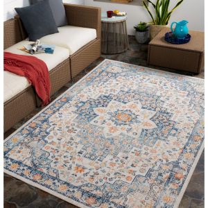 Tapis d'Ext&eacute;rieur/Int&eacute;rieur Bleu/Beige 200x275