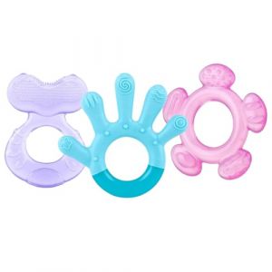 N&ucirc;by Ensemble de Dentition en 3 &Eacute;tapes - Lot de 3 Anneaux de Dentition pour B&eacute;b&eacute; - Surfaces Textur&eacute;es - Compatible avec le R&eacute;frig&eacute;rateur - 3 mois +