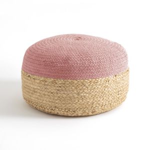 Image de Pouf bicolore jute POPAYAN Naturel/Bois De Rose Taille Taille Unique