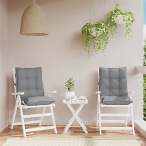VidaXL Coussins de chaise à dossier bas lot de 2 gris tissu oxford