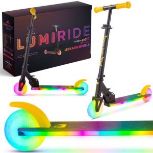 Sun Baby LUMI RIDE Trottinette enfant à partir de 3 ans Noir et jaune LED 7 couleurs - réglage du guidon frein à pied