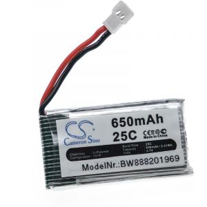 Vhbw Batterie compatible avec Syma Walkera QR, X5, X5A, X5C, X5C-1 drone multicopter quadrocopter (650mAh, 3,7V, Li-polymère)