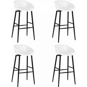 Image de VidaXL Chaises de bar 4 pcs Blanc