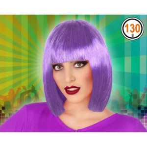 Atosa Perruque à frange courte - Violet