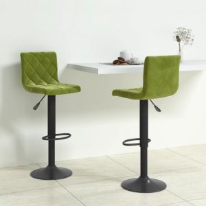 VidaXL Tabourets de bar lot de 2 vert clair velours