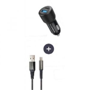 Thomson Pack chargeur + câble - Chargeur de voiture 60 W - Câble USB-A vers C 3A - longueur 1.5 m