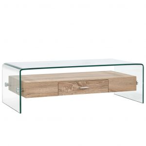 VidaXL Table basse Clair 98 x 45 x 31 cm Verre tremp?