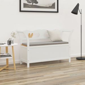 VidaXL Banc Blanc 107x45x75,5 cm Bois de sapin solide White and brown