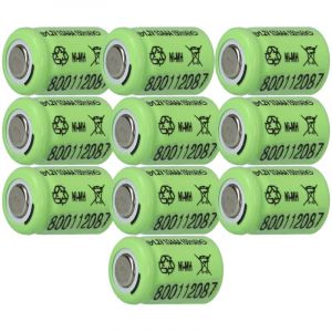 Vhbw 10x Batteries remplacement pour 1/3AAA pour modéle rc (150mAh, 1,2V, NiMH)