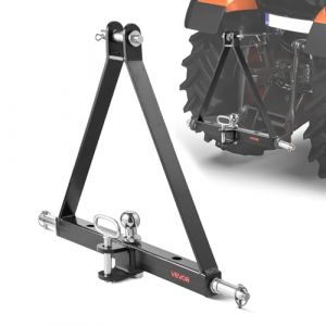 VEVOR Attelage 3 Points avec R&eacute;cepteur 5 cm, Fixation Rapide 3 Points, Capacit&eacute; 2721 kg, Adaptateur Barre de Remorquage Robuste pour Effectuer Travaux Agricoles pour Plupart Tracteurs &agrave; Attelage 5 cm