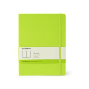 Moleskine Carnet Classique à Pages Blanches, Couverture Rigide et Fermeture Elastique, Taille Extra Large 19 x 25 cm, Couleur Vert Citron, 192 Pages