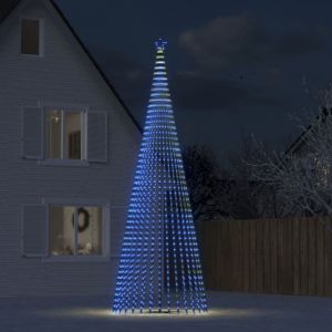 VidaXL Arbre de Noël lumineux conique 1544 LED bleu 500 cm, décoration de Noël, lumière LED, cône de Noël, lumière de Noël, 358074