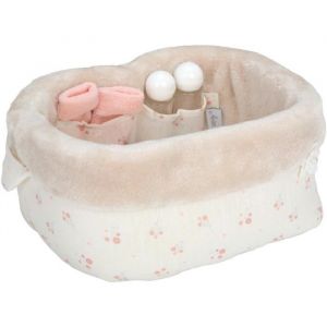 Arias Panier Elegance avec Accessoires 10 x 1. Comprend Une &eacute;ponge, Une t&eacute;tine avec cha&icirc;ne, Une Couche, Une Paire de Chaussettes, Deux biberons Magiques et Deux Petits Pots. Jouet pour Enfants &agrave;