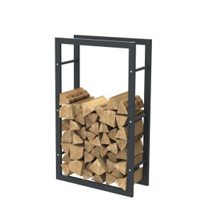 BC-Elec HHWPF0018 Rangement à bois en acier noir 100*60*25CM, rack pour bois de chauffage, range-bûches - Noir