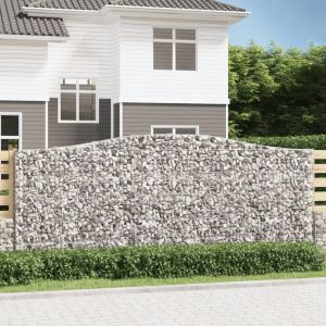 VidaXL Paniers à gabions arqués 2 pcs 400x30x160/180 cm Fer galvanisé