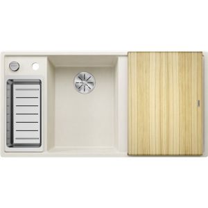 Blanco Evier Axia III 6 S Planche frêne Blanc Soft, cuve princip. à gauche 527044
