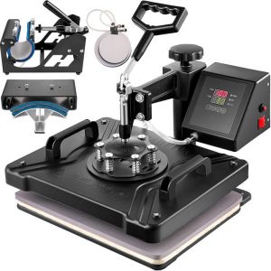 Presse à Chaud 5 en 1-Duoku-38 x 38 cm-Machine deTransfert de Chaleur Multifonctionnelle-pour T-shirts, Tasses, Chapeaux