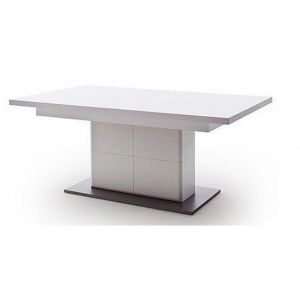 Pegane Table à manger extensible en bois coloris blanc mat - L.180-280 x H.77 x P.100 cm