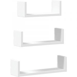 VidaXL Tagères murales 3 pcs blanc bois d'ingénierie White