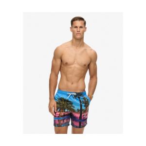 Superdry Maillot de bain Photographic 17 pouces bleu vert rose - S