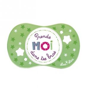 Luc et Léa Sucette symétrique silicone "Prends-moi dans tes bras" 6 mois +