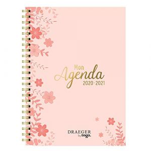 Image de Toga Agenda rose à fleurs 2020-2021 - 13 x 18 cm