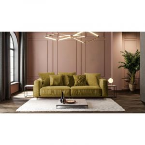 Maison Aubertin Canapé Velours Jaune Fiorenzo 3 places