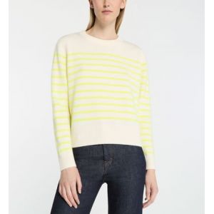 Image de Galeries Lafayette Pull marinière Sadi droit en laine responsable et cachemire Jaune - Couleur Jaune - Taille M