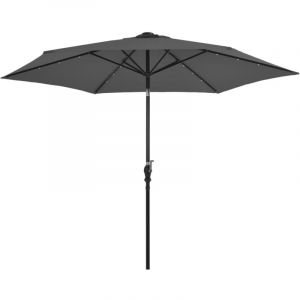 VidaXL Parasol d'extérieur avec LED et mât en acier 300 cm Anthracite