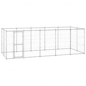 VidaXL Chenil extérieur Acier galvanisé 12,1 m²