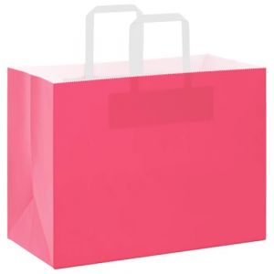 Image de VidaXL Sacs en papier 50 pcs avec poign&eacute;es rose 32x17x25 cm, sac en papier, sac cadeau en papier, sac cadeau en papier, sac 4101887