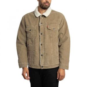 Levi's Relaxed Fit Sherpa Trkr Jacket, Timber Wolf, XL Hommes