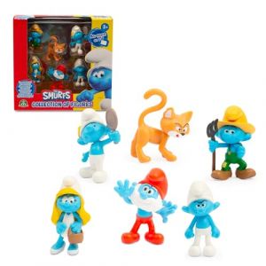 Giochi Preziosi Les Schtroumpfs, Coffret 6 Figurines 5,5 cm, Dont 1 Figurine Exclusive Gargamel, Jouets pour Enfants à partir de 3 Ans, PUF141, Bleu