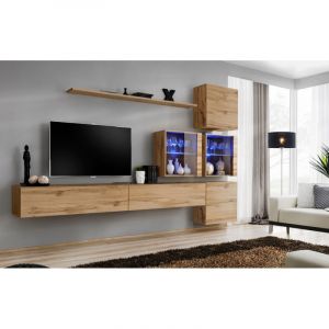 Image de Meuble TV Mural Design " XIX" 310cm Naturel Prix