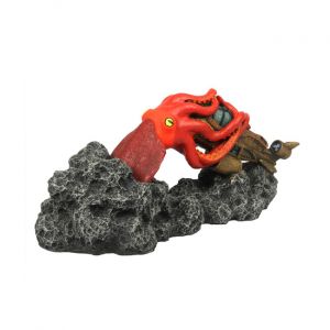 Aqua della Décor aquarium calamar géant Jules Verne coloris rouge en résine de polyester