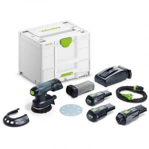 Festool Ponceuse excentrique sans fil ETSC 125 3,0 I-Set - avec 2 Batteries 18V 3.0Ah - chargeur - Systainer - 578142